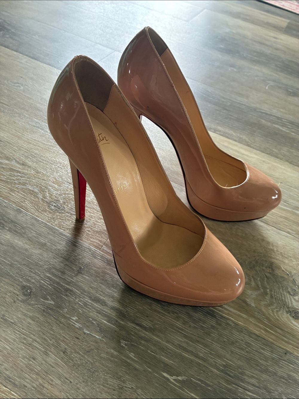 Christian Louboutin Bianca Nude Platform Stiletto Heels